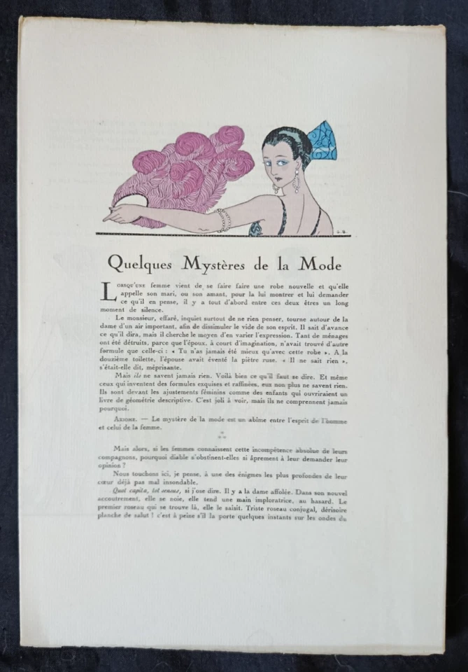George BARBIER 1920 Gravure Pochoir "Quelques Mystères de la Mode" La Guirlande - Photo 2/4