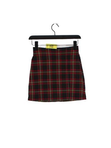 Topshop Women's Mini Skirt UK 6 Red Viscose with Elastane, Polyester Mini