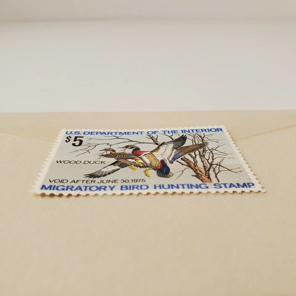 Collectible Migratory Bird Hunting Stamp Wood Duck 1974 Hobbies - Image 3 of 4