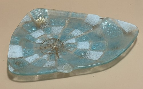 Michael und Frances Higgins asymmetrische verschmolzene Glas Canape Platte - Bild 8 von 22