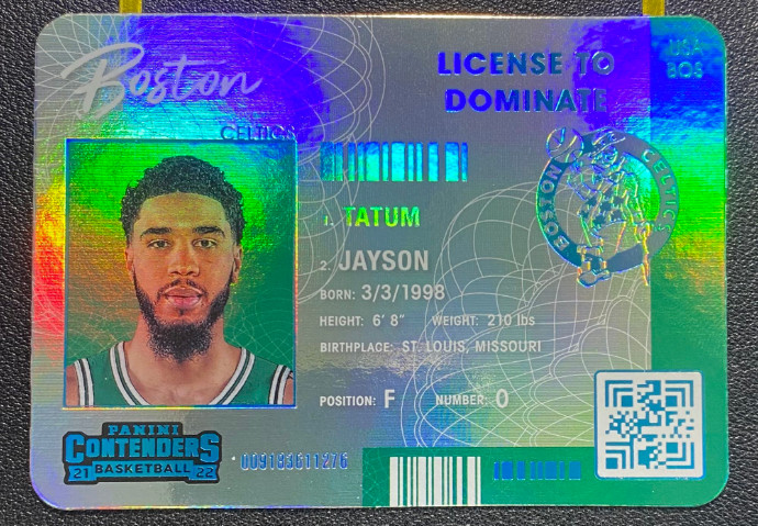 Jayson Tatum 2021-22 Panini Contenders Silver License To Dominate #14