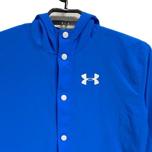 Under Armour Boy's snaps Up Fleece Lined Hooded lightweight hoodie Jacket YLG - Picture 3 of 12