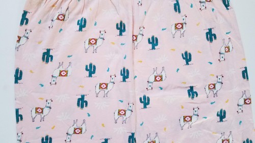 Girl's Roxy Pink Palms Valley Llama Cactus Short Sleeve Dress, Size 5 - Picture 2 of 4