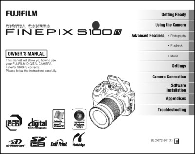 FujiFilm FinePix S100 FS Digital Camera User Guide Instruction 