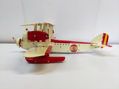 Meccano Hydravion Biplan 45cm – Constructeur Métal – Modèle Restauré