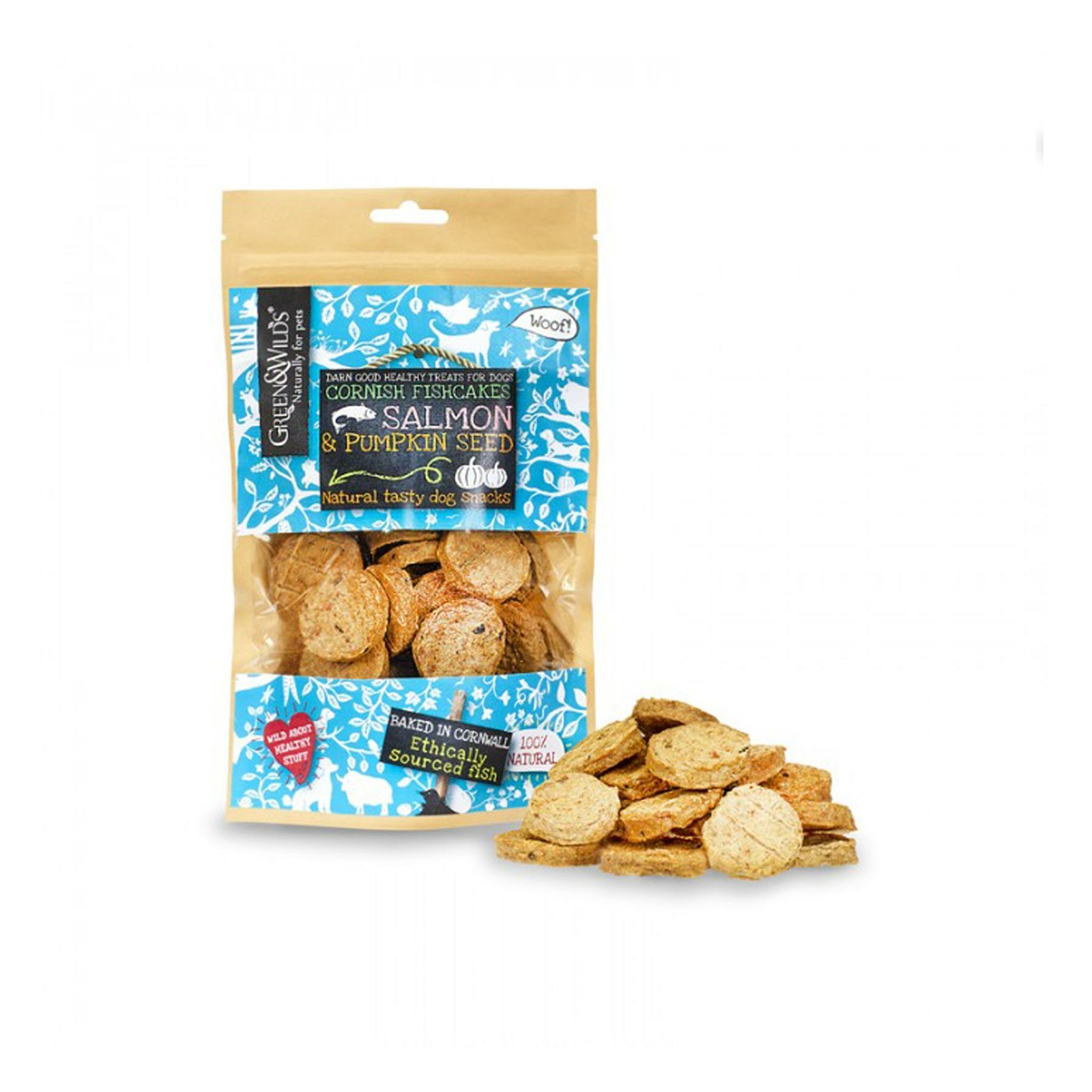 Green & Wilds Cornish Fishcakes with Salmon & Pumpkin Seeds - Eco Dog Treats