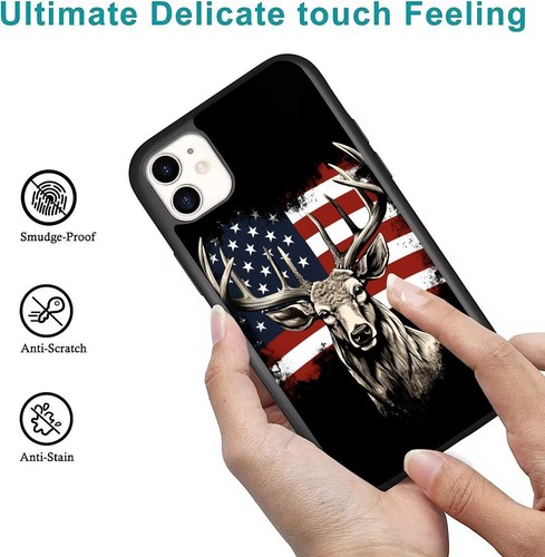 usa flag Buck deer Camo For iPhone SE XS XR Max 5 6 7 8 Plus Anti scratch Cover - Picture 15 of 25
