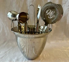 Stainless Steel Barware Tool Set Cocktail Maker Drink Mixer Wolfgang Puck 6 Pcs