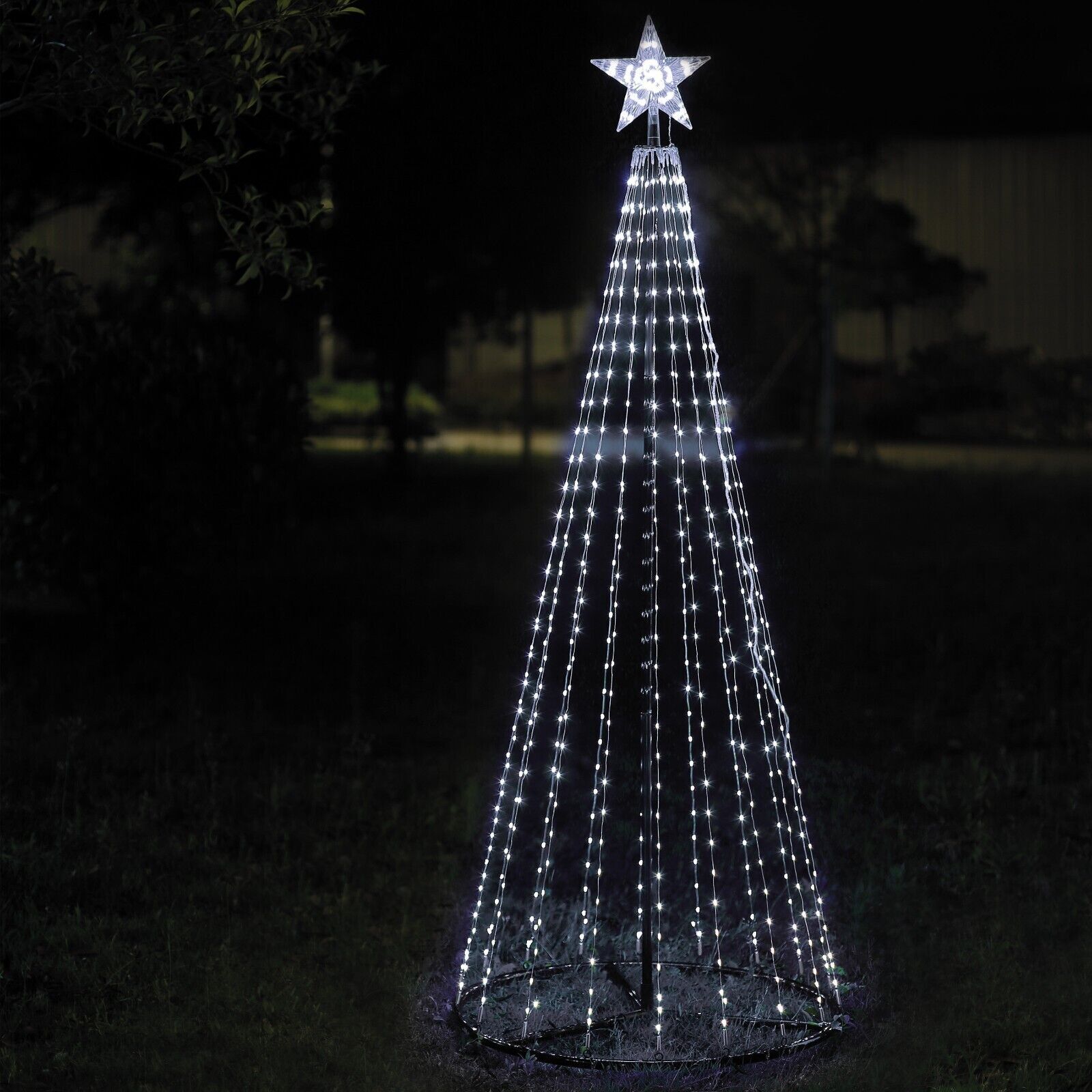 Christmas Xmas Star LED Light Up Cone Tree Lights Indoor & Outdoor 6FT