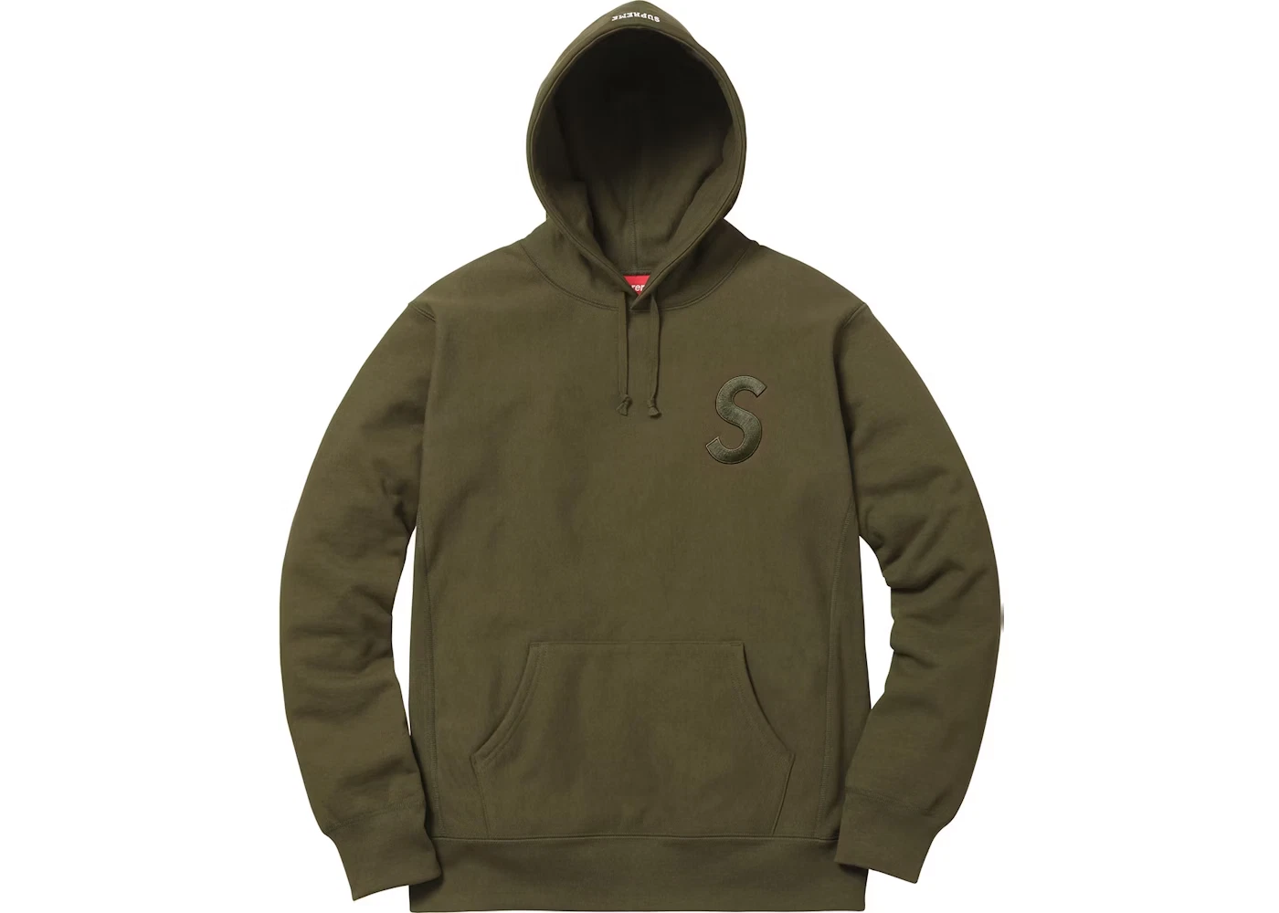 Sweat à capuche Supreme Tonal S Logo FW17   Vert olive foncé   Homme Medium