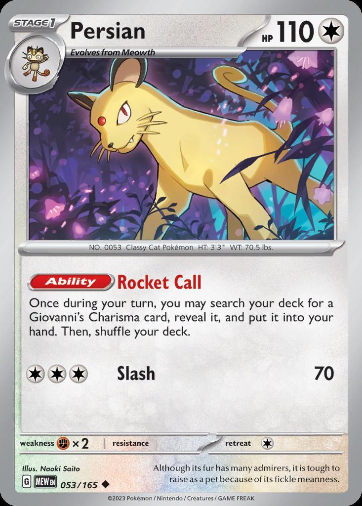 Pokemon Persian (53/210) 151 LP