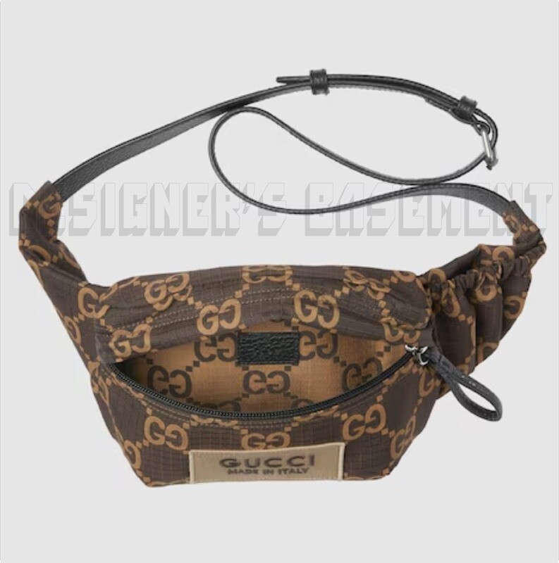 GUCCI beige & brown RIPSTOP nylon GG zip Crossbody Waist