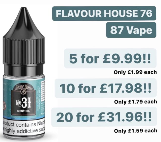 Flavour House E Liquid Vape Juice - 5 x 10ml for £9.99! 6mg 12mg 18mg PREMIUM UK