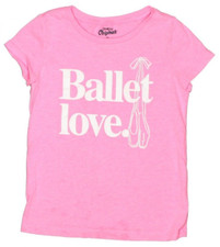 OshKosh B'gosh Short Sleeve Girls Ballet Ballerina Shoes T-Shirt