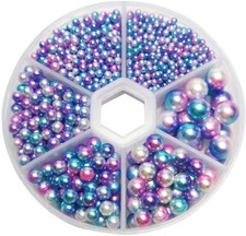 Box Mix Color Satin Luster Round Glass Pearl Beads Assorted for Jewelry Making