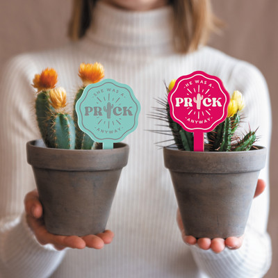 Prick sowieso - zentrales Kaktus-Pflanzenetikett: kleines lustiges Trennungs-Scheidungsgeschenk