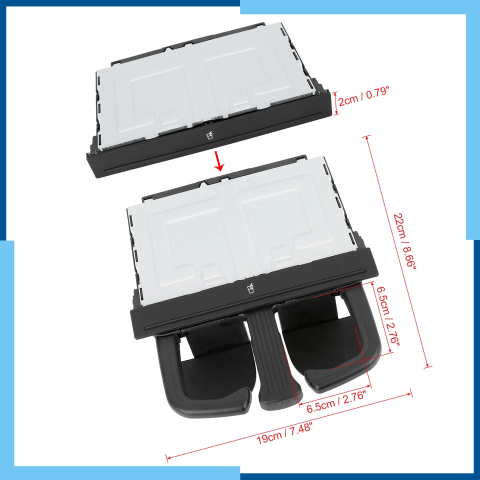 Pack (1) Portavasos Consola Central Coche Plegable 8P0885995B para Audi A4 2008-2013 Foto 2 de 4
