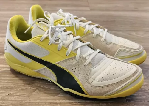 Puma Invicto Sala Mens 9 Indoor Soccer Shoes 103241 02 Yellow White Black