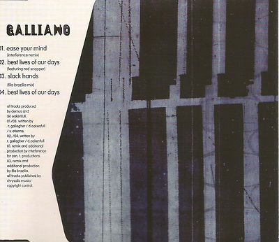 GALLIANO w/ RED SNAPPER Ease your Mind w/ REMIXES & UNRELEASED CD single SEALED