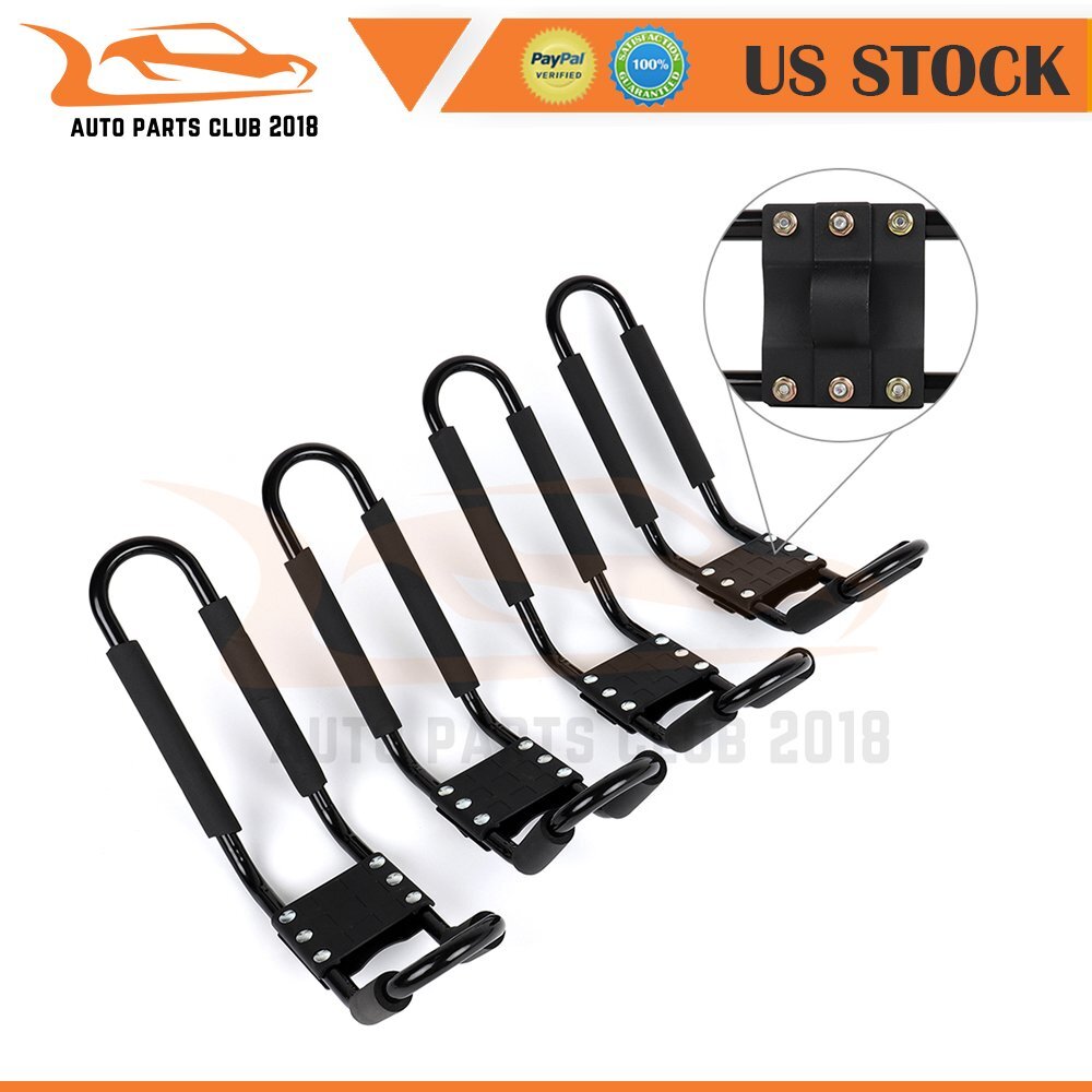 Top Mount Carrier 4x Baggage Roof J-Bar Rack Kayak Boat Canoe Car for SUV