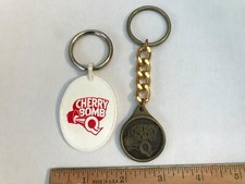 Vtg Cherry Bomb Muffler Exhaust Drag Racing Hot Rod Keyring Key Chain Lot 1970s