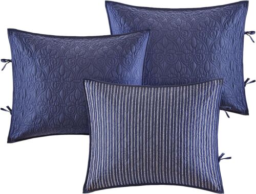 Madison Park Cotton Daybed Cover Set Quebec Navy 6 Piece NEW All Season Bedding - Picture 7 of 10