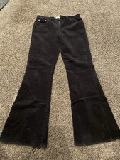Calvin Klein Women  s Corduroy Black Pants Size 7 Flared Bottom