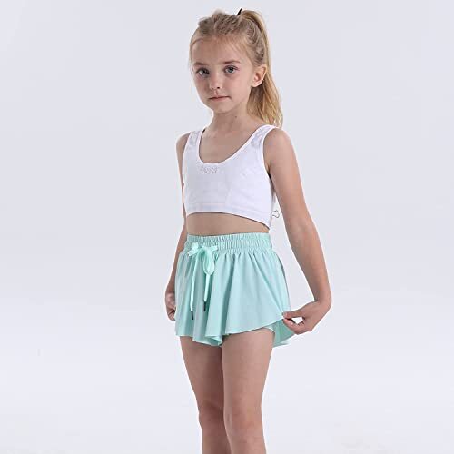 Girls Flowy Shorts with Spandex Liner 2-in-1 Youth 11-12 Years Light Green - Picture 5 of 7