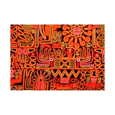 Photo Composition Peruvian Blanket Inca Design Sun Framed Wall Art Print