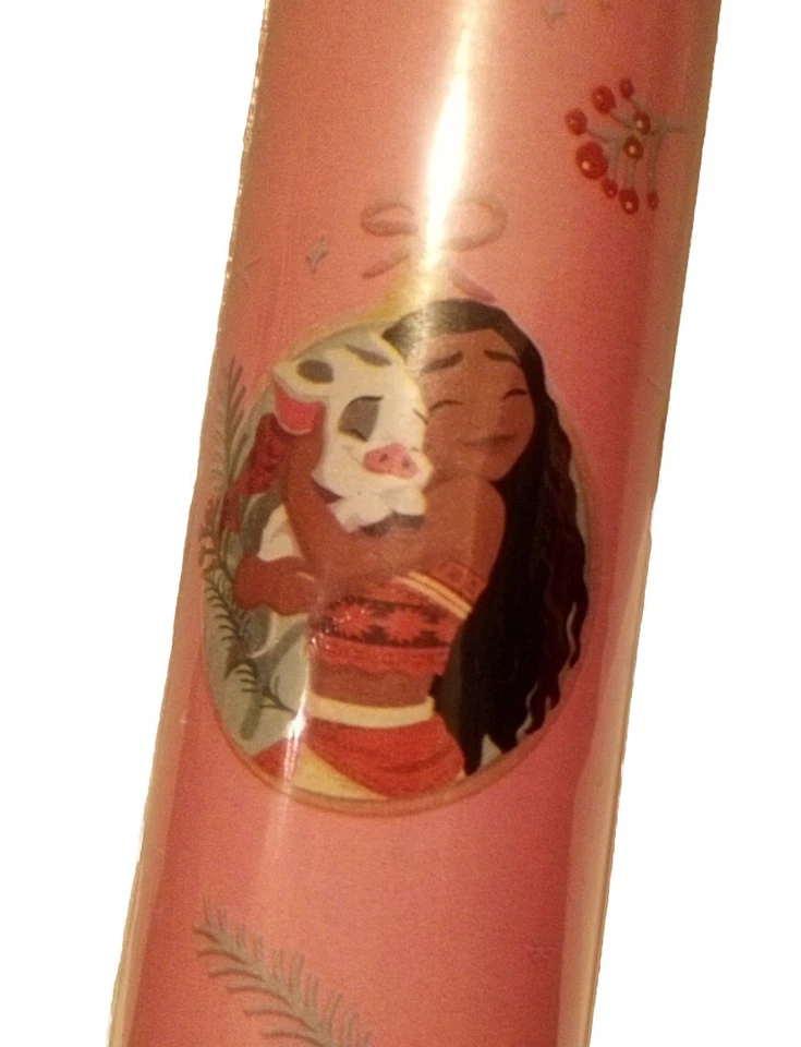 New Disney Princesses Pink Christmas wrap 35 SqFt Belle Ariel Moana Jasmine Ect. - Image 2 of 4