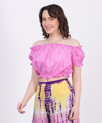 Schulterfreies bauchfreies Oberteil Damen Sommer Übergröße Baumwolle Farbe verfügbar 10-teiliges Set - Bild 21 von 32