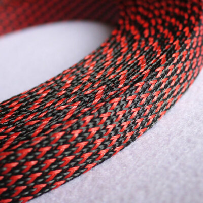 PET Braided Mesh Tube Red Snakeskin Mesh Nylon Mesh Cable Sheathed 3 to 50mm Dia