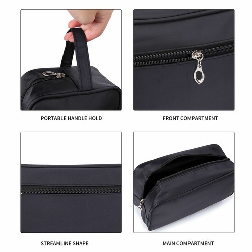 Travel Toiletry Bag Men Small Bag Organizer Bag w/ Zipper Shaving Shower Case - Picture 7 of 15