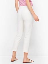 NWT Women's Sz 14 TALBOTS White Side Zip CHATHAM CROP PANT