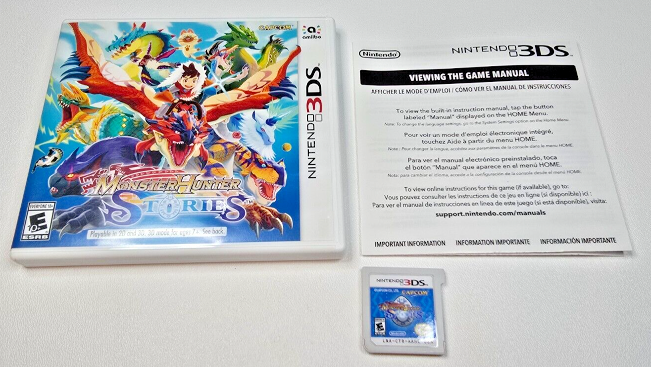 Monster Hunter Stories (Nintendo 3DS, 2017) - CIB - Tested/Works!