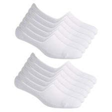 CLUB ROOM Men  s White 12 Pair Cushion No Show Cut Socks NEW 7-12