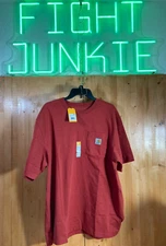 NEW! CARHARTT K87M Large Mens Men Short Sleeve Loose Fit T-Shirt Tee Shirt Red