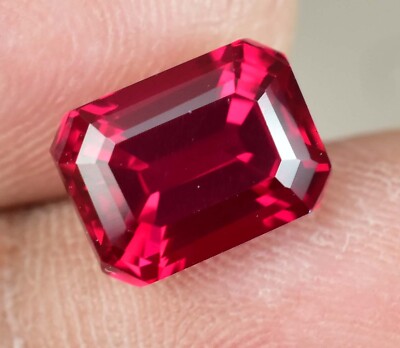 Stunning Natural Mogok Red Painite 5.85 CT Certified Emerald Cut Loose Gemstone