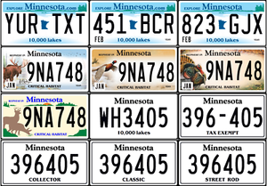 Custom Minnesota REFLECTIVE License Plate Tag Reproduction, Many Types ...