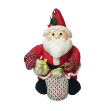 VTG Santa Claus Plush Nylon Parachute Christmas International Silver Co 1994 12"