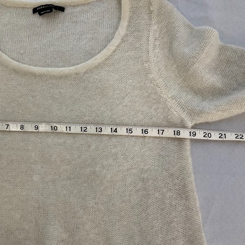 BCBGMaxazria Sweater Womens Size Medium Cream Wool Mohair Wool Nylon Blend - Picture 6 of 10