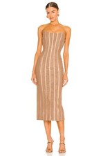 MISHA Zoe Dress Caribou Boned Strapless US 2 NWOT 413