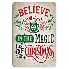Believe in the Magic of Christmas Vintage Holiday Sign