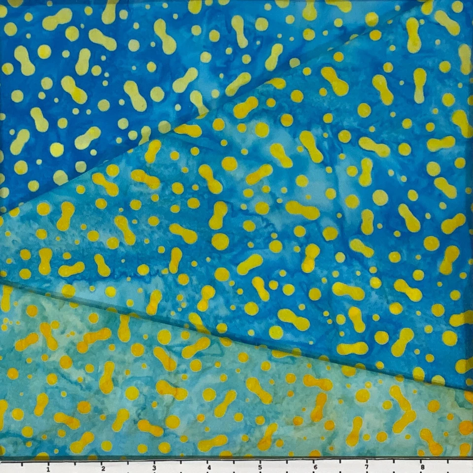 Lot of (4) 1/2 Yard Ombre Batik Sampler Lunn Fabric 100% Cotton Handmade #5 - Image 4 of 4