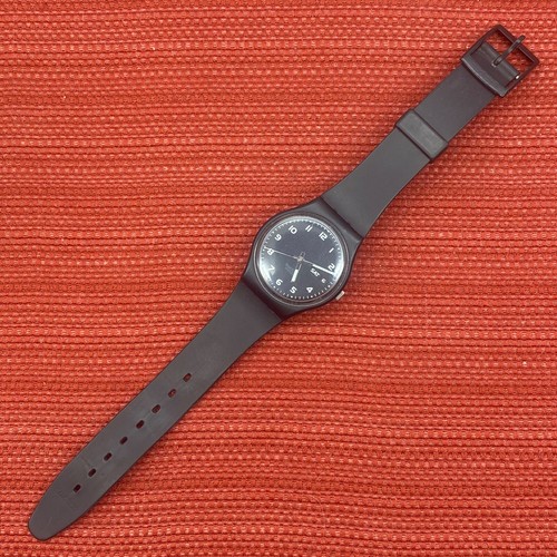 1997 SWATCH Watch ESPRESSO GB737 Day/Date 34mm Black Case/Dial Orig Band WORKING - Picture 2 of 16