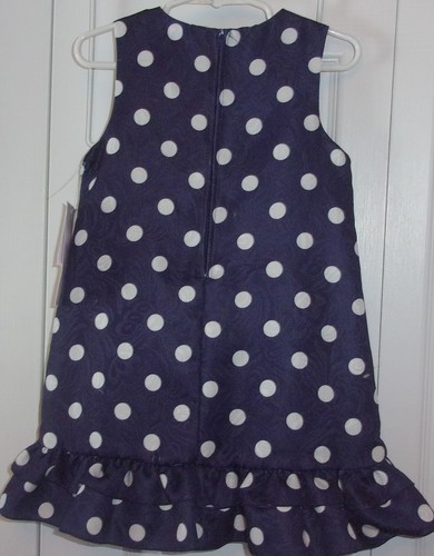 Girls size 4T Bonnie Jean special occasion dress size in navy/white - Picture 4 of 5