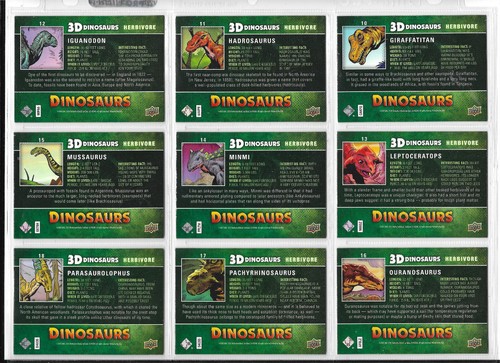 Dinosaurios Upper Deck - 42 cartas 3D juego de cartas de persecución lenticular casi nuevo 2015 - Imagen 4 de 10