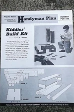 VINTAGE 1954 POPULAR HOME HANDYMAN PLAN "KIDDIES' BUILD KIT" U.S. GYPSUM CO ~ NR