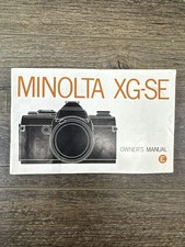 Minolta XG-SE Film Camera owner's manual. User guide. Instruction - english