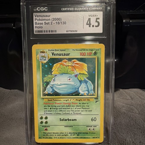 CGC 4.5 Venusaur Holo Pokémon Base Set 2 18/130 (2000) Nintendo